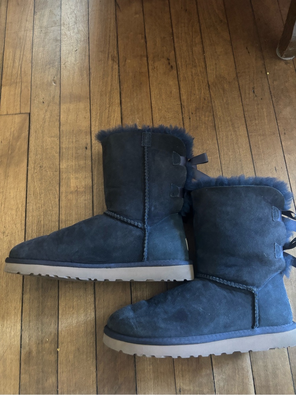 UGG Australia Navy Blue Bailey Bow II Boots - Picture 5 of 7